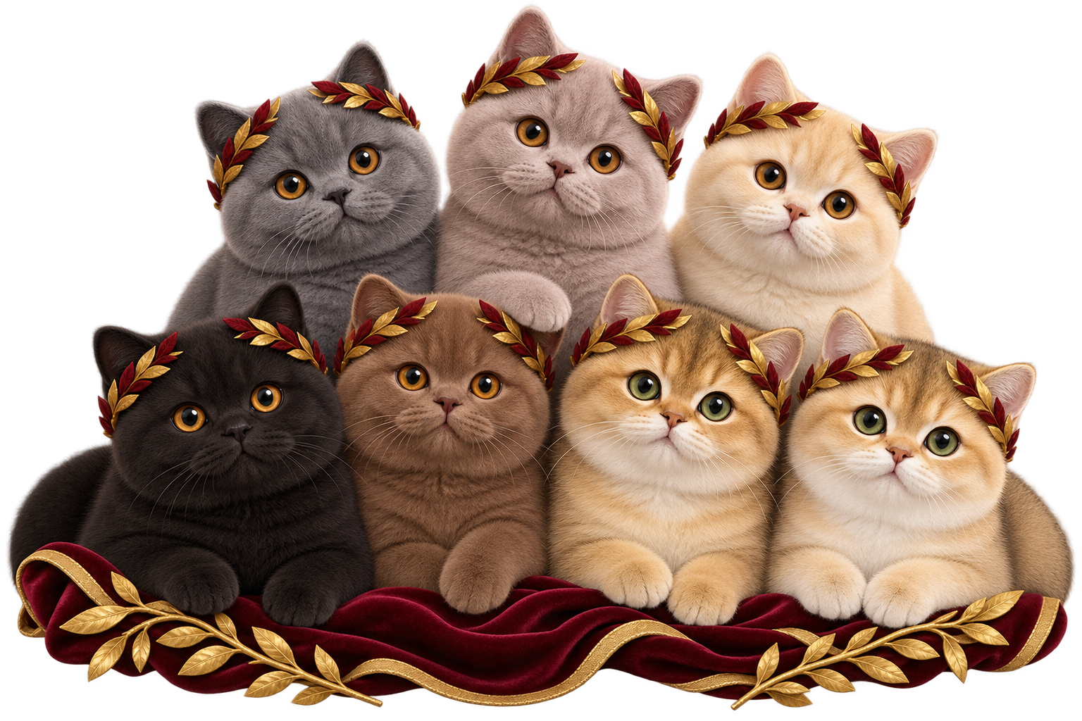 Gattini British Shorthair di diversi colori